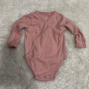 L'ovedbaby Dusty Rose Long-Sleeve kimono Onesie